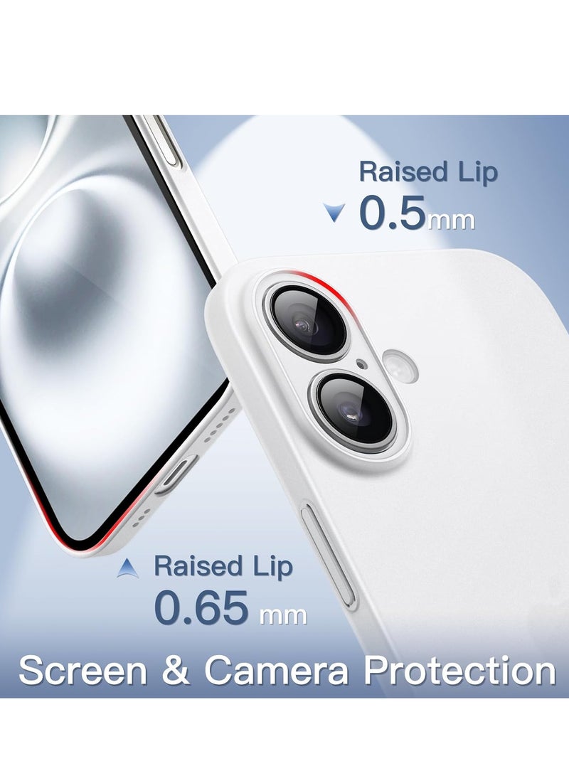 Ultra Slim (0.35mm) Case for iPhone 16 – Lightweight White Matte Finish with Full Camera Lens Protection - Image 4