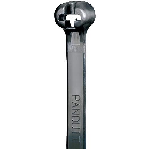 Panduit BT2S-M0 Cable Tie, Metal Barb, Standard, Weather Resistant Nylon 6.6, 8.0-Inch Length, Black (1,000-Pack) - Image 1