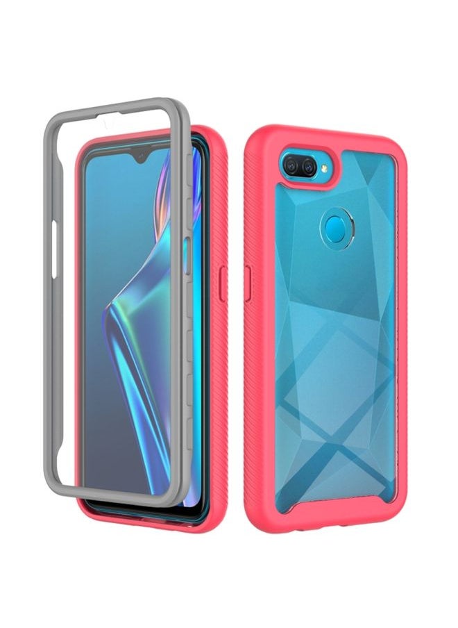 HuHa - Case Cover For OPPO A12 Starry Sky Solid Color Series Shockproof PC + TPU Protective Case Frosting Pink - Image 1