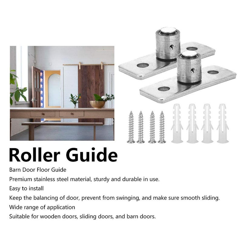 EXCLUZO Set of 2 Sliding Door Floor Guides Hardware Fittings Stainless Steel Barndoor Floor Guide Durable for Wooden Doors Sliding Doors  - Image 4