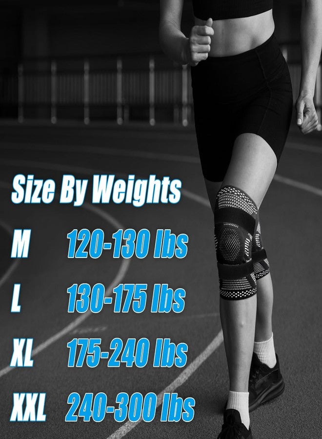 Luwint Compression Knee Brace with Stabilizing Straps & Patella Gel Pad, Knee Support for Arthritis Pain Relief, ACL MCL Injury, Running, Basketball, Workout (Medium) - Image 5