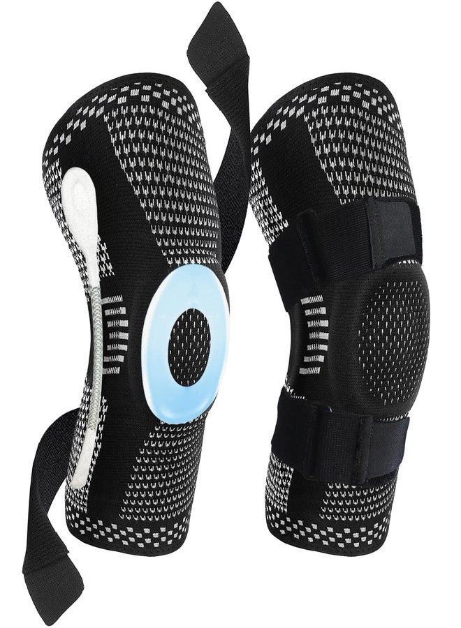 Luwint Compression Knee Brace with Stabilizing Straps & Patella Gel Pad, Knee Support for Arthritis Pain Relief, ACL MCL Injury, Running, Basketball, Workout (Medium) - Image 1