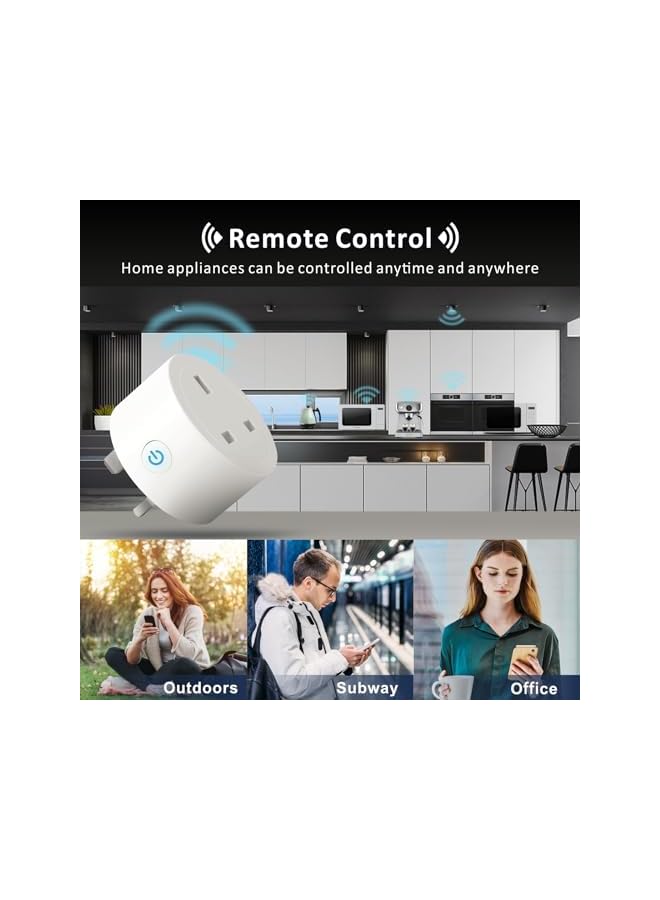 PROMASS WiFi Smart Plug,promass 16A WLAN Smart Socket with Energy Monitoring,2.4GHz WiFi Outlet with Smart Life APP Wireless Remote Control,Works with Alexa and GL Home (No Hub Required) (2)  - Image 3