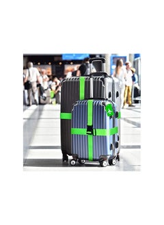 NNEWVANTE 2 Pack Luggage Strap Set Adjustable Luggage Strap Silicone Luggage Tag with Name ID for Luggage (Green)  - Image 5