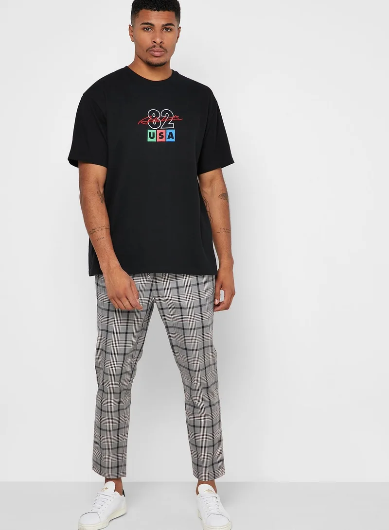 TOPMAN USA Varsity Crew Neck T-Shirt