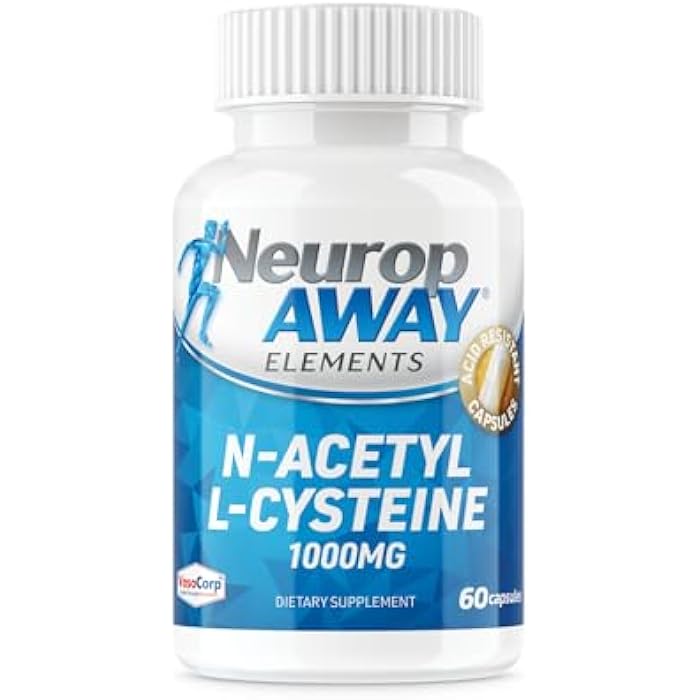NeuropAWAY Elements N-Acetyl L-Cysteine 1000mg 60ct with Capsules (60 1000mg Capsules Per Bottle) - Image 1