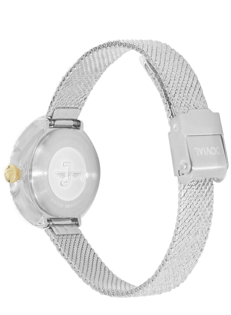 JOVIAL 1509 LSMQ04ZE Women's Fashion Watch Stainless Steel Band Watch, 28mm, Blue - Image 3