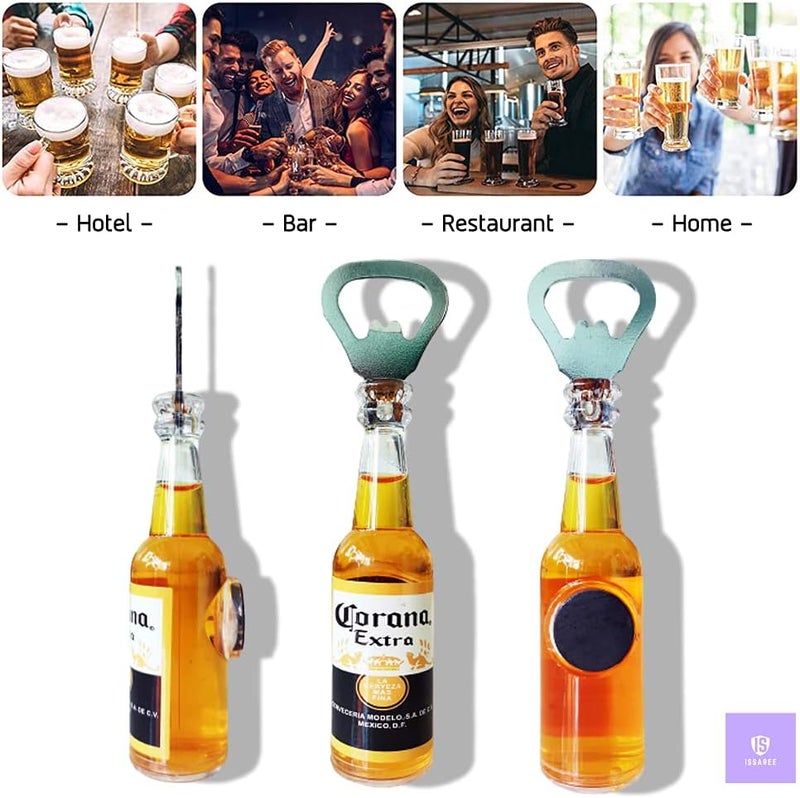 ISSAREE Magnetic Beer Bottle Opener Figure Beer Bottle Bar Refrigerator Decor Unique Birthday Gifts Collection (Corona Extra) - Image 2