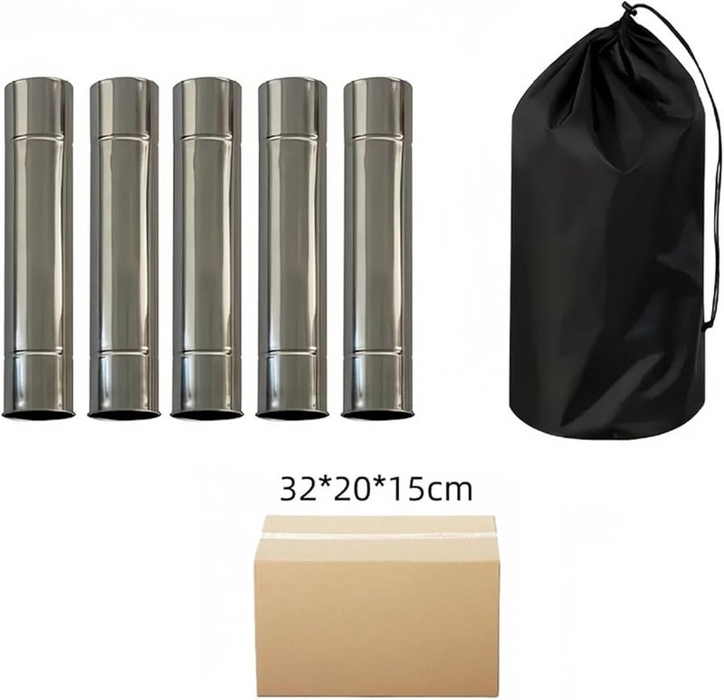 5 قطع 2 بوصة 304 مجموعة تمديد أنبوب مدفأة من الفولاذ المقاوم للصدأ للمواقد وسخانات المياه والأفران - Image 4