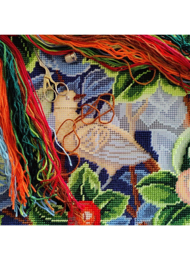 Brvsk Bird by William Morris. Embroidery Kit. Throw Pillow 16×16 Inches. Printed Tapestry Canvas, European Quality - Image 3