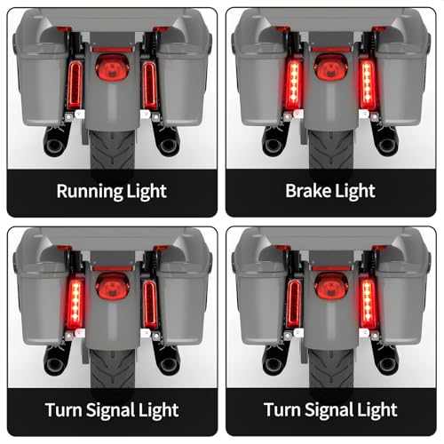 Bravema Rear Fender Filler Panel Lights Saddlebag LED Inserts Support Auxiliary Light Fit for Harley Touring Electra Glide Ultra Limited Road King Road Glide 20142024 Chromed Housing Smoke Len - Image 3