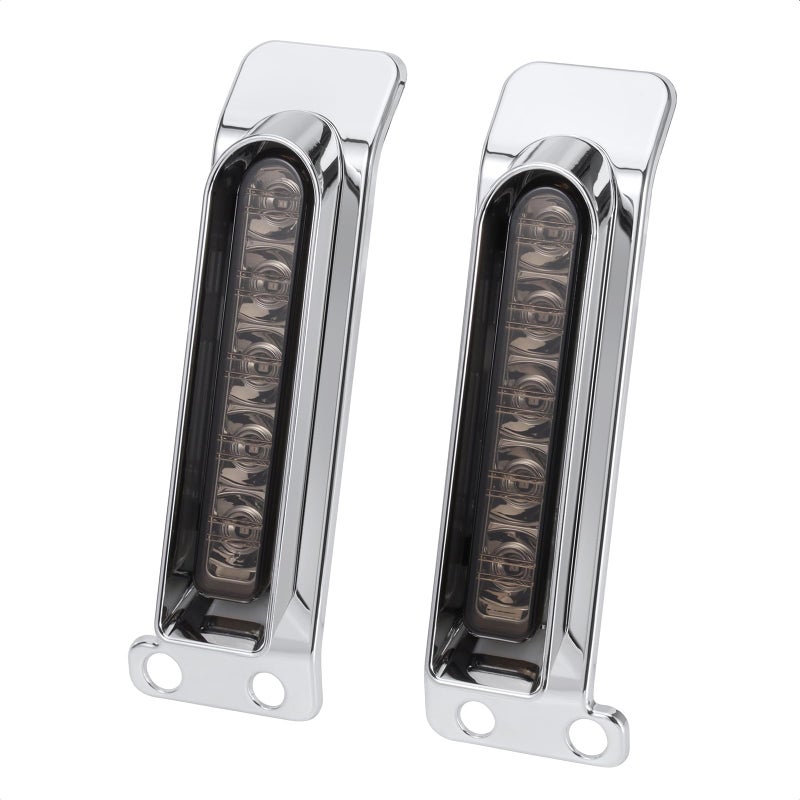 Bravema Rear Fender Filler Panel Lights Saddlebag LED Inserts Support Auxiliary Light Fit for Harley Touring Electra Glide Ultra Limited Road King Road Glide 20142024 Chromed Housing Smoke Len - Image 2
