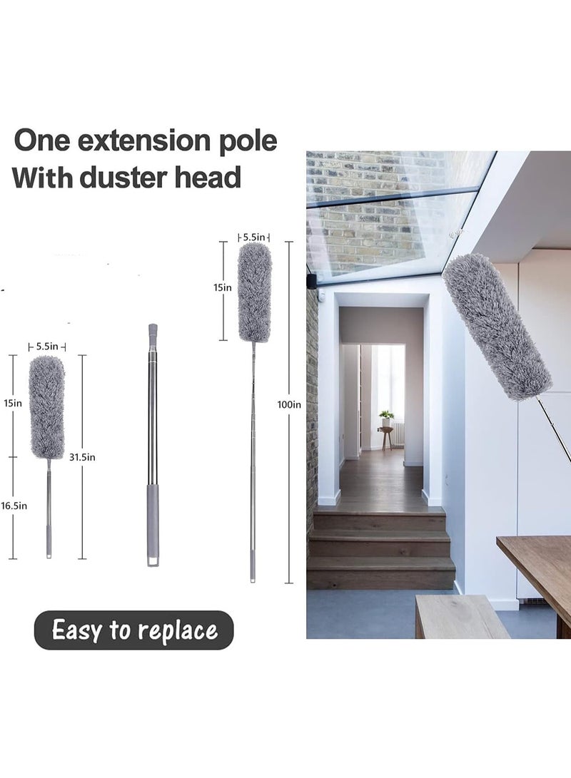 Extendable microfiber duster for cleaning ceilings, air conditioners, and high corners - Image 1