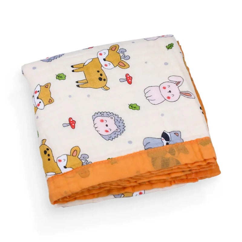 Smile Baby-100-Organic-Muslin-6-Layer-Super-Soft Muslin Baby Blanket 100 * 110 CM 1 Pic Blanket - Image 2