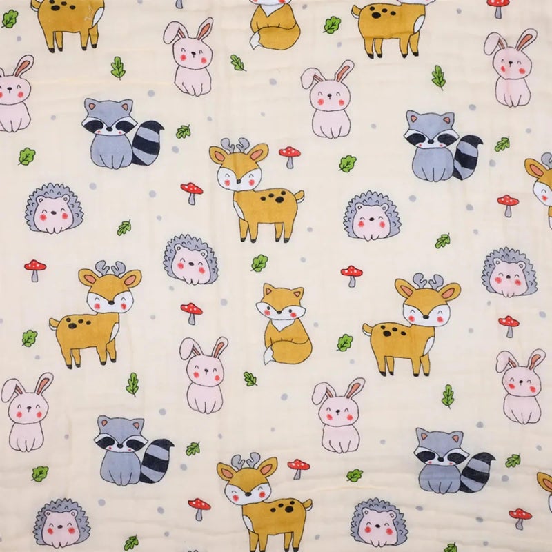 Smile Baby-100-Organic-Muslin-6-Layer-Super-Soft Muslin Baby Blanket 100 * 110 CM 1 Pic Blanket - Image 4