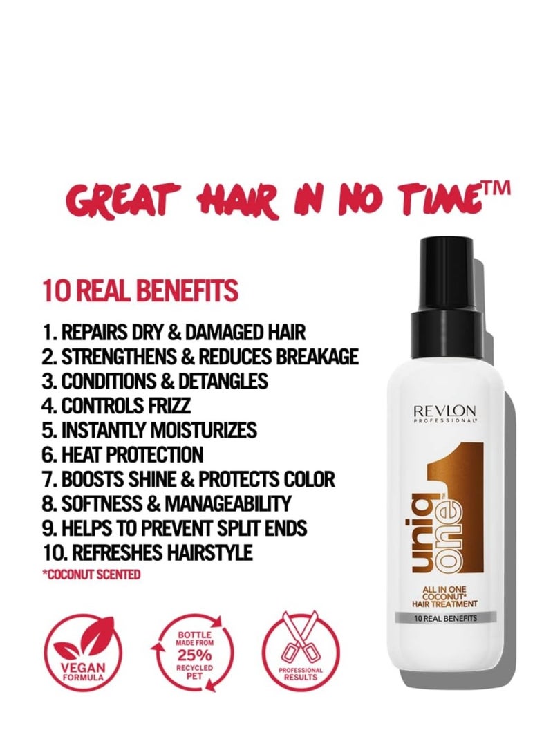 Revlon Professional UNIQONE COCO HAIR TREATMENT Leave In Hair Treatment Hair Treatment Coconut Fragrance 150 ml - Image 2