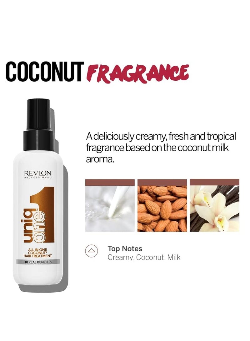Revlon Professional UNIQONE COCO HAIR TREATMENT Leave In Hair Treatment Hair Treatment Coconut Fragrance 150 ml - Image 4
