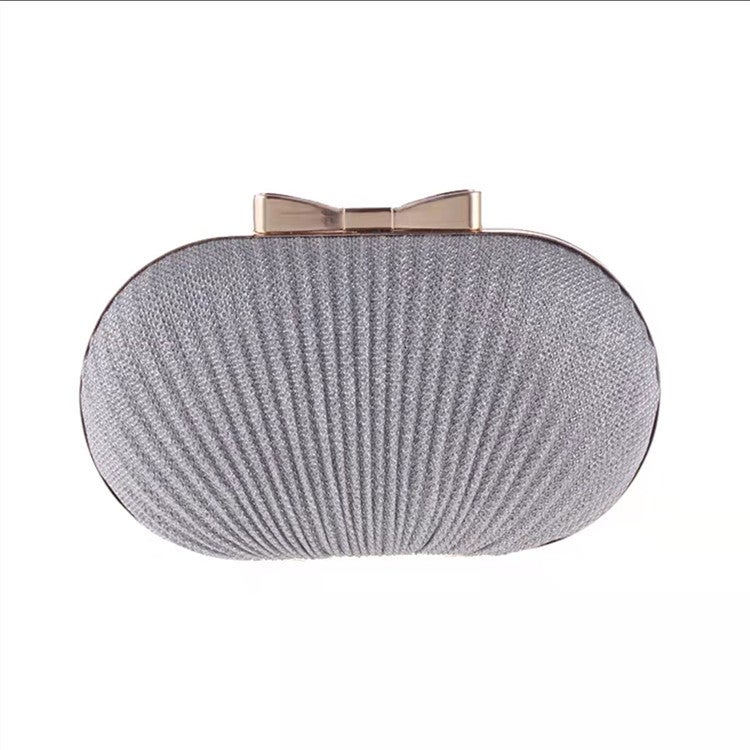 Canli New Fashion Pleated Butterfly Goose Egg Dinner Bag Oval Clutch Bag Party Dress Chain Bag - Image 1
