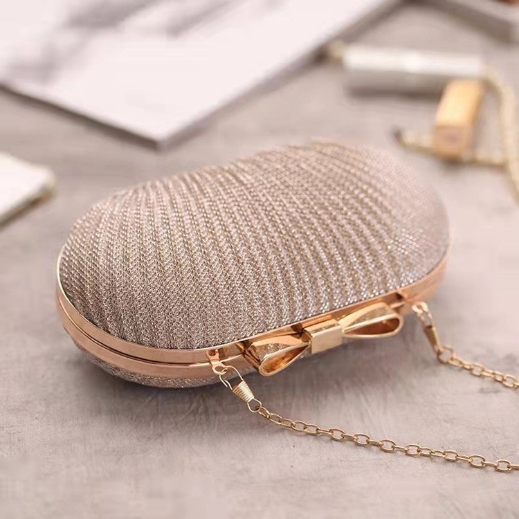 Canli New Fashion Pleated Butterfly Goose Egg Dinner Bag Oval Clutch Bag Party Dress Chain Bag - Image 3
