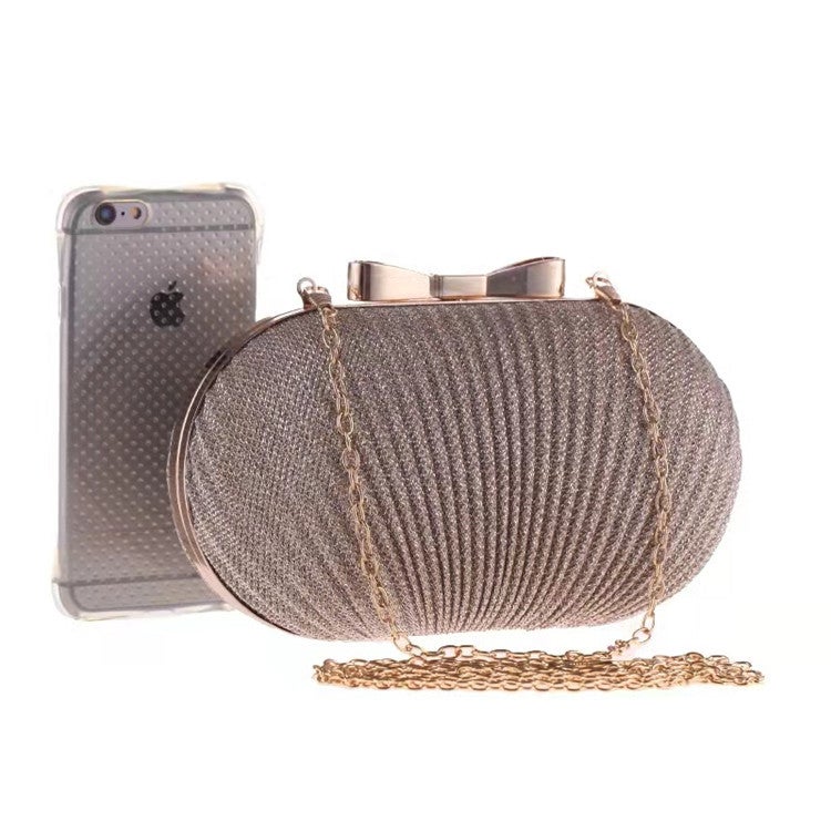 Canli New Fashion Pleated Butterfly Goose Egg Dinner Bag Oval Clutch Bag Party Dress Chain Bag - Image 5