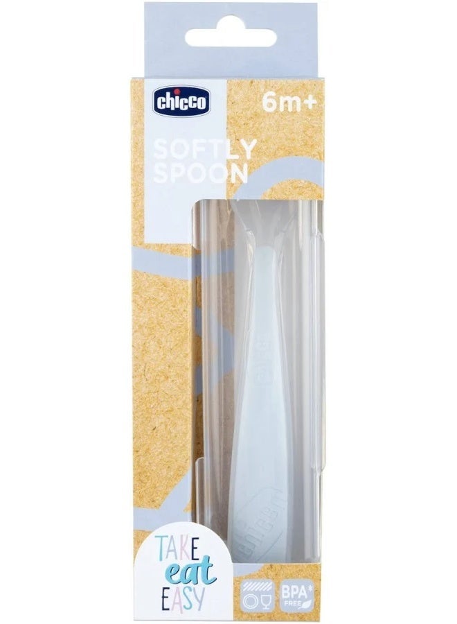 Chicco Take Eat Easy Softly Spoon 6m+ Blue - Image 3