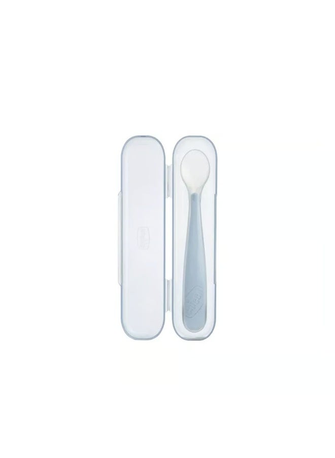 Chicco Take Eat Easy Softly Spoon 6m+ Blue - Image 1