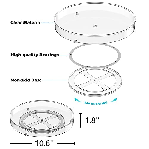 blitzlabs Lazy Susan Turntable Spice Rack Organizer, Food Storage Container Rotating Condiments Spinning Organizer for Kitchen Cabinets Pantry Refrigerator Countertops,Set of 2 - Image 4