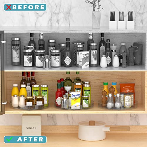 blitzlabs Lazy Susan Turntable Spice Rack Organizer, Food Storage Container Rotating Condiments Spinning Organizer for Kitchen Cabinets Pantry Refrigerator Countertops,Set of 2 - Image 5