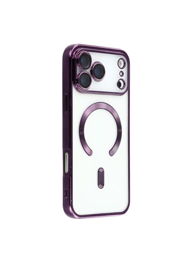 Iphone 17 Pro Max Clear MagSafe iPhone Case with Shockproof TPU Frame and Aluminum Camera Rings - Image 2