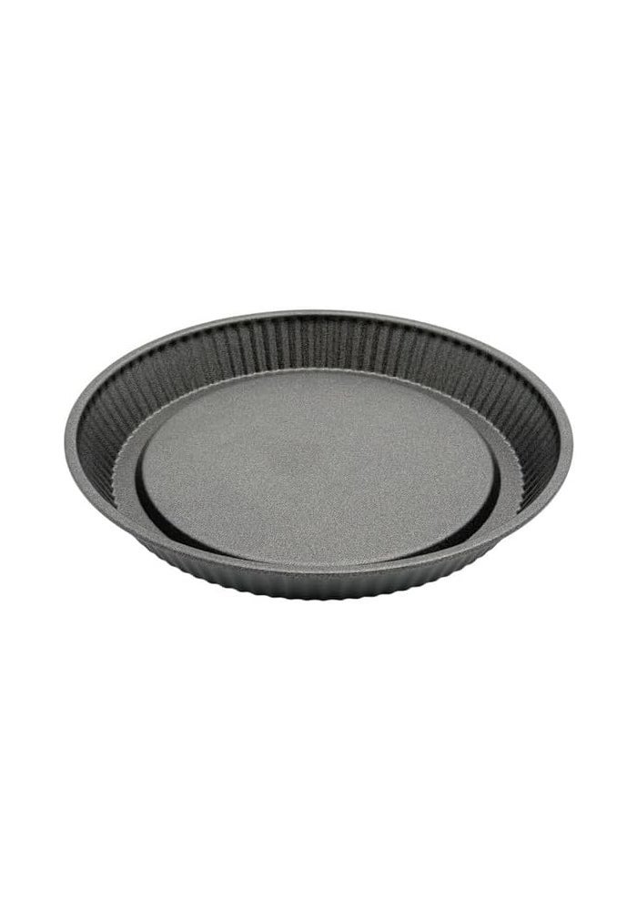 B&D Jerry 24cm Round Fluted Tart Pan - Non-Stick Carbon Steel Baking Tin, 3cm Deep - Image 1