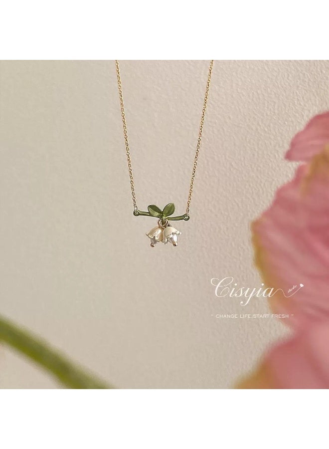 سيمهو قلادة نسائية بتصميم مميز على شكل وردة مطلية بالون الذهبي - Image 2