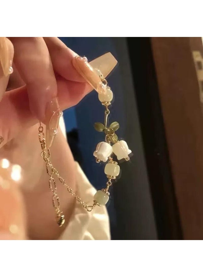 سيمهو قلادة نسائية بتصميم مميز على شكل وردة مطلية بالون الذهبي - Image 3