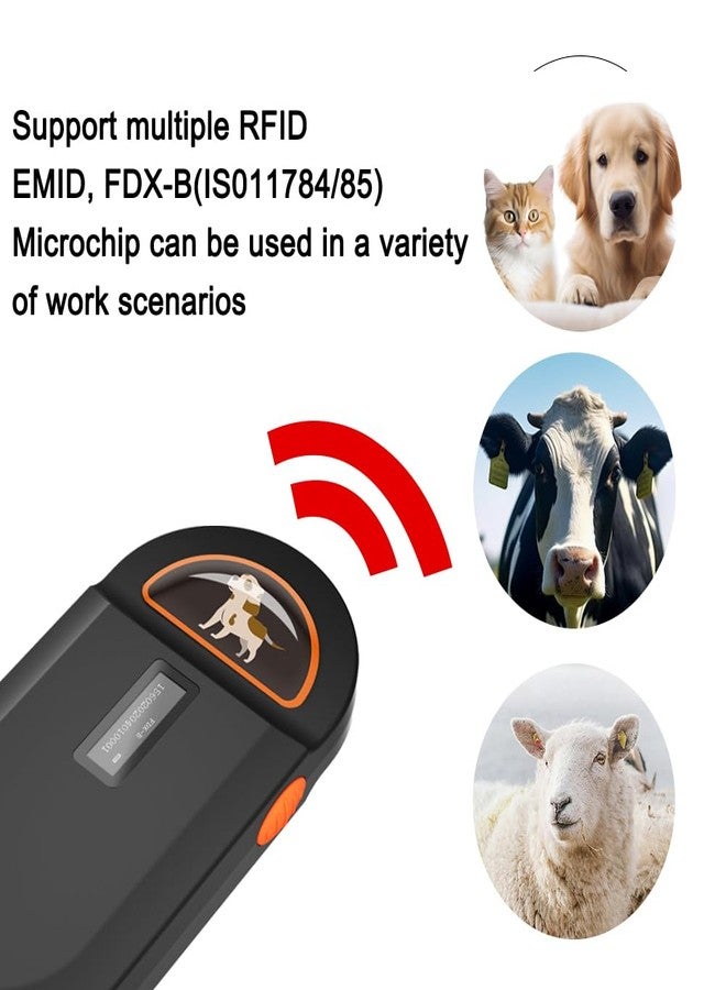 ماسح ضوئي لشرائح الحيوانات الأليفة، قارئ شرائح RFID للكلاب والقطط، يدعم شرائح EMID وFDX-B (ISO11784/11785)، لإدارة الحيوانات - Image 2