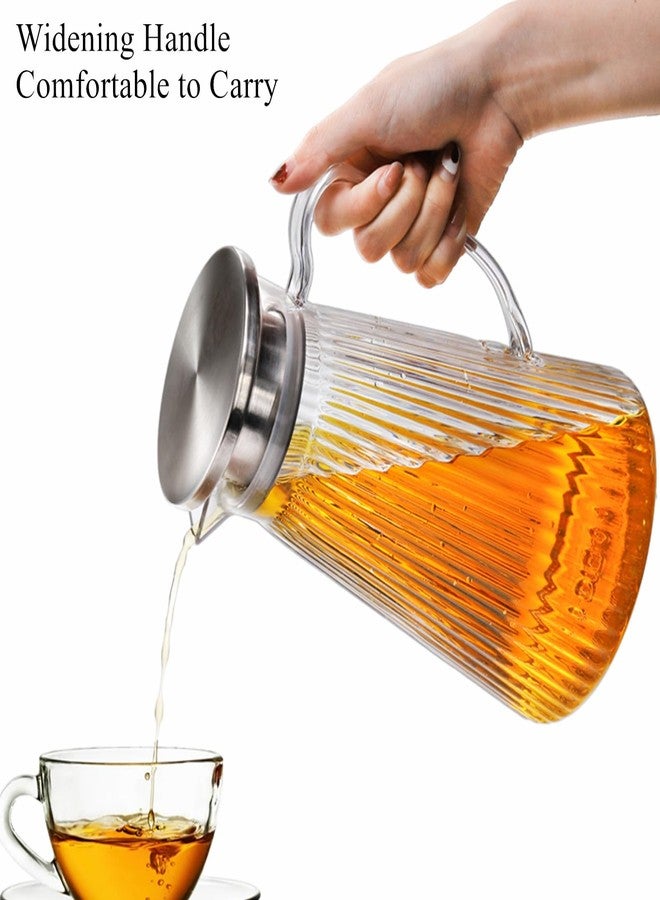 Cididu 2 Pack 50 Oz Plastic Pitcher with Lid, Unbreakable Small Water Jug Carafes BPA-Free, 1.5 L Clear Ice Tea Pitchers with Handle for Lemonade, Cold or Hot Beverages, Juice, Milk, Fridge, Parties - Image 3