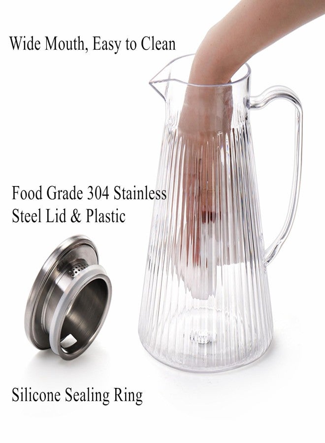 Cididu 2 Pack 50 Oz Plastic Pitcher with Lid, Unbreakable Small Water Jug Carafes BPA-Free, 1.5 L Clear Ice Tea Pitchers with Handle for Lemonade, Cold or Hot Beverages, Juice, Milk, Fridge, Parties - Image 5