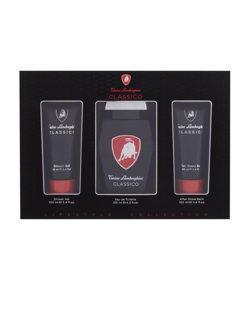 Tonino Lamborghini Tonino Lamborghini Classico M EDT 125 Ml+Shower Gel 100 Ml+After Shave 100 Ml Set  - Image 1