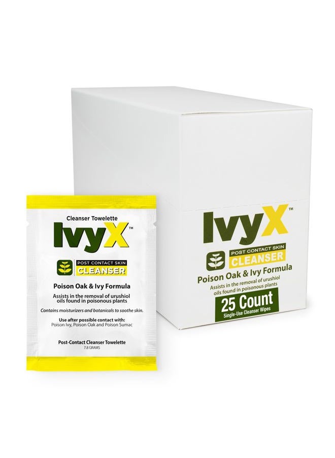 coretex Ivy X Post Contact Poison Ivy Treatment Wipes - Pack of 25 Single-Use Wipes - Helps to Poison Ivy, Poison Oak, & Poison Sumac Oils From Skin That Causes Itchy Rashes - Image 1