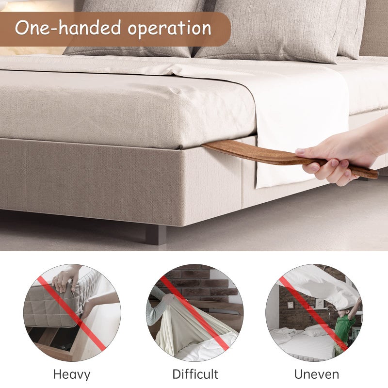 NiHome Mattress Lifter for Changing Sheets Bed Skirts, Bed Making Tool for Bed Making Easier, Sheet Tucker Tool Protect Your Back, Hand, Reduce Excess Strain, Mattress Tucker Paddle (Single) - Image 2