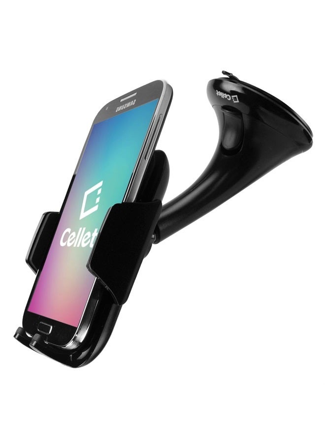 حامل هاتف السيارة PH675BK على الزجاج الأمامي، توافق عالمي بما في ذلك سامسونج نوت 8 جالاكسي S8/Plus/S7/Edge/S6/S6 Edge Plus، آيفون X/8/8 Plus/6/6s Plus/5/5s، LG G5/G4، HTC 10