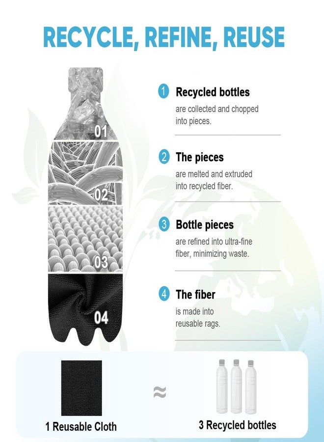 AIDEA Microfiber Cleaning Cloth Roll 55 Sheets, Black Microfiber Towels for Cars, Shop Rags Washable, Cleaning Rags Reusable Paper Towels for Automotive, Workshops, House, Cleaning Supplies 11×9" - Image 4