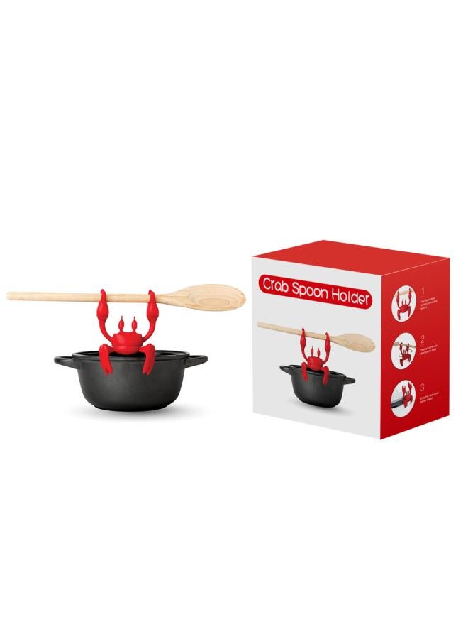 Red Crab Silicone Tableware Holder Stove Silicone Spoon Holder Heat-resistant Bracket Non-slip Chopsticks Holder Stove Steam Releaser