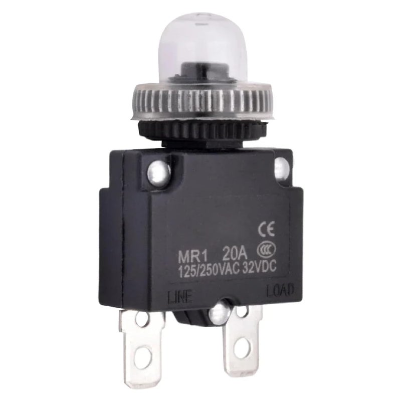 Manual Reset Circuit Breaker Thermal Protector 125 250VAC 32VDC 5pcs With Cap 3A Black - Image 1