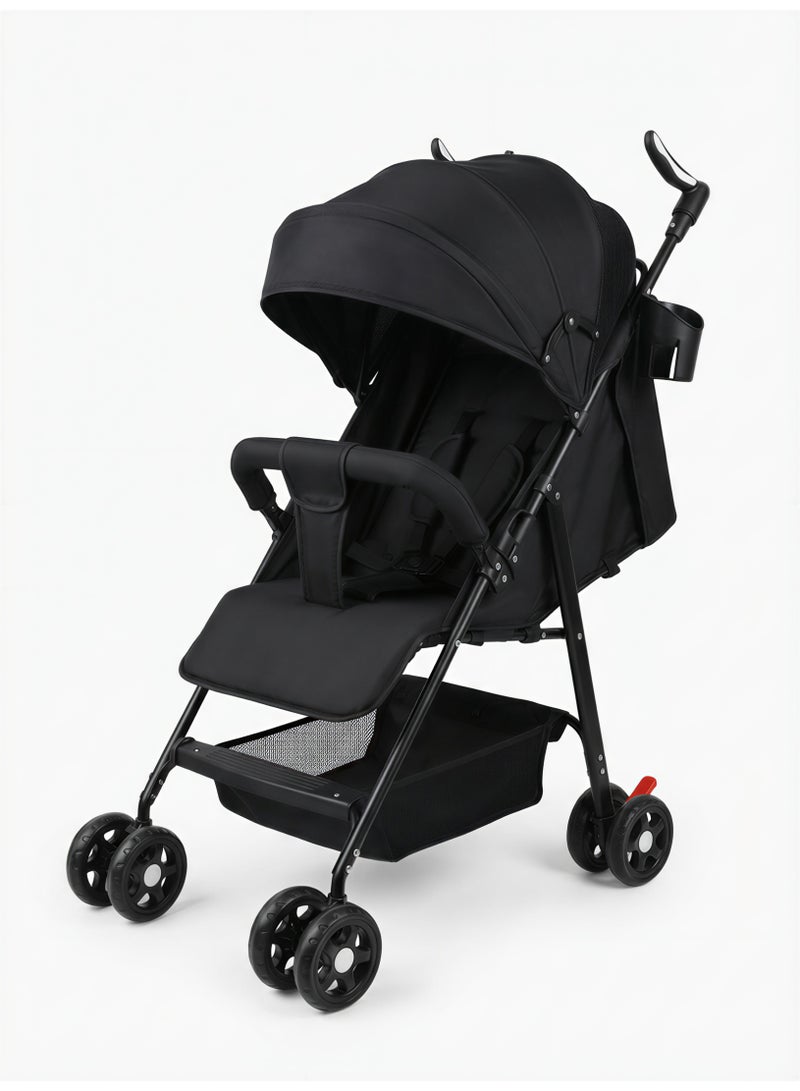 عربة أطفال احترافية وخفيفة الوزن للمواليد والأطفال - سهولة الطي والتخزين - كرسي دفع للأطفال الرضع بعجلات متينة