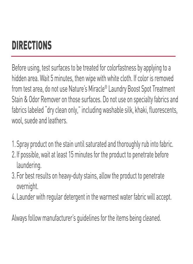 Nature's Miracle Laundry Boost Spot Treatment Stain and Odor Remover, 32 Oz., Laundry Pre-Wash Stain and Odor Remover - Image 3