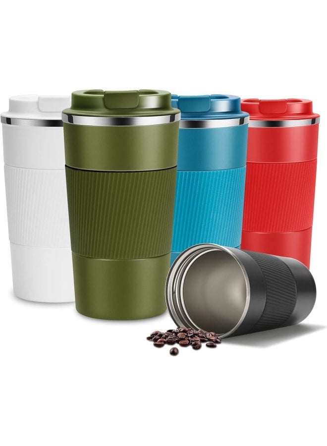 Travel Mug Reusable Insulated Coffee Cups Vacuum Insulation Stainless Steel Thermal Tumbler for Hot Cold Drinks (Green, 510ml) - Image 2