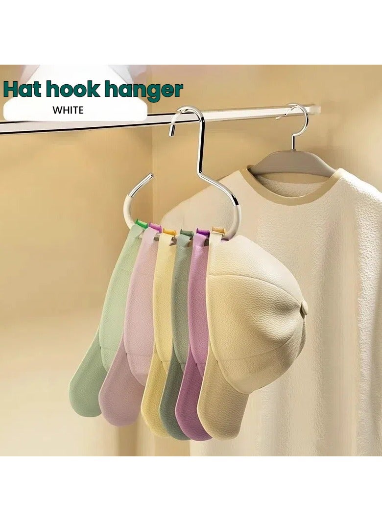 Stainless Steel Round Hangers, Non-Slip Cap, Tie, Scarf & Belt Organizer – Multifunctional, No-Marking Clothes Storage Solution(White,pack of 8)