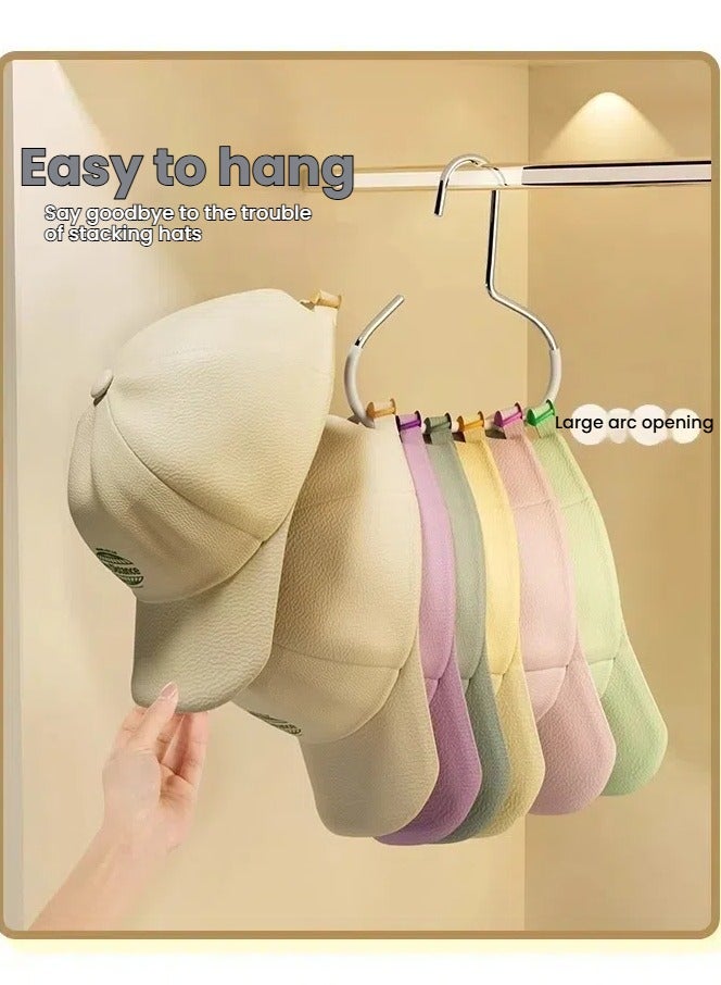 Stainless Steel Round Hangers, Non-Slip Cap, Tie, Scarf & Belt Organizer – Multifunctional, No-Marking Clothes Storage Solution(White,pack of 8)
