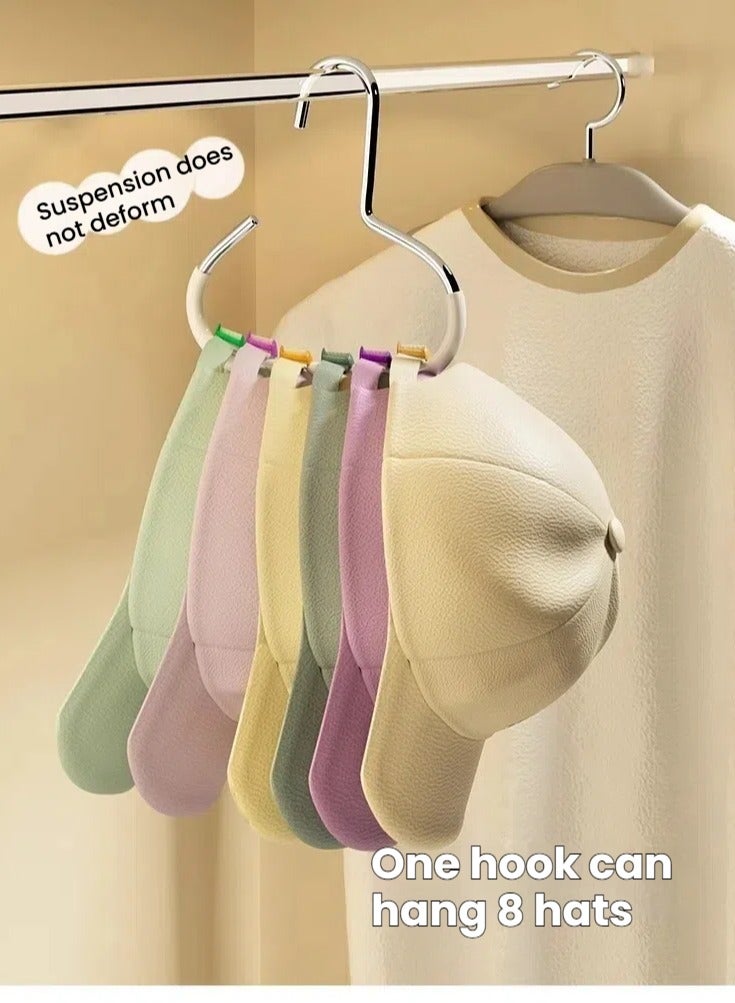Stainless Steel Round Hangers, Non-Slip Cap, Tie, Scarf & Belt Organizer – Multifunctional, No-Marking Clothes Storage Solution(White,pack of 8)