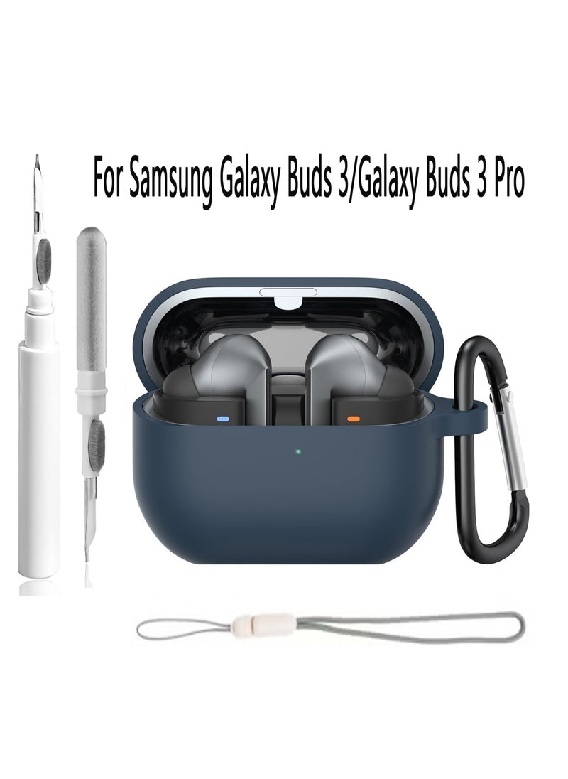 Generic - Silicone Protective Case Cover for Samsung Galaxy Buds 3/Galaxy Buds 3 Pro with Cleaner Kit (Blue) - Image 1