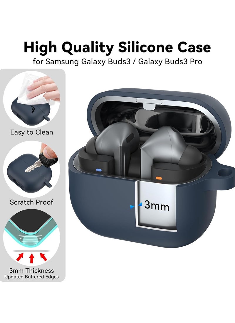 Generic - Silicone Protective Case Cover for Samsung Galaxy Buds 3/Galaxy Buds 3 Pro with Cleaner Kit (Blue) - Image 1